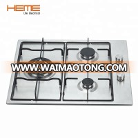 Kitchen appliances 3 burner stainless steel top gas stove